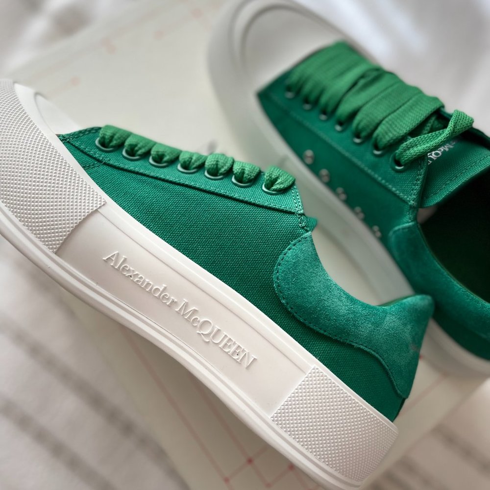 Alexander McQueen Deck Lace-up Plimsoll Sneakers Men’s Sz EU 41 - Picture 5 of 15